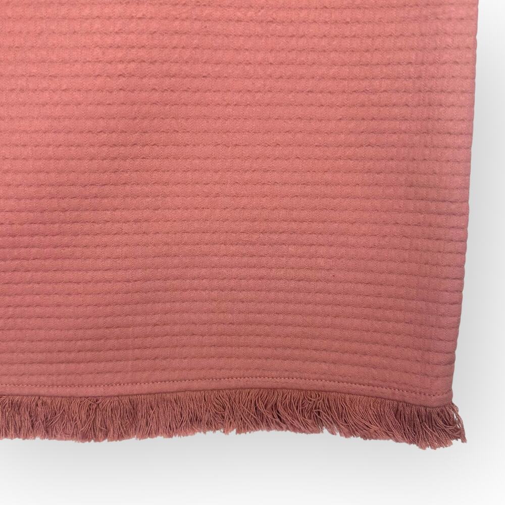 The Limited NWT Quilted Fray Hem Mini Skirt Size 6 Mauve Pink Cotton Blend - Picture 7 of 9